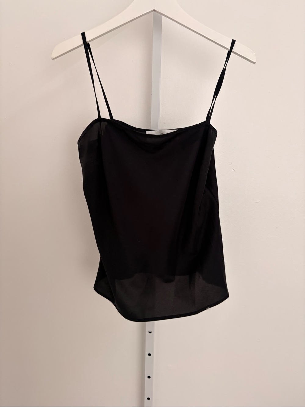 Sara Campbell Black Silk Spaghetti-Strap Camisole